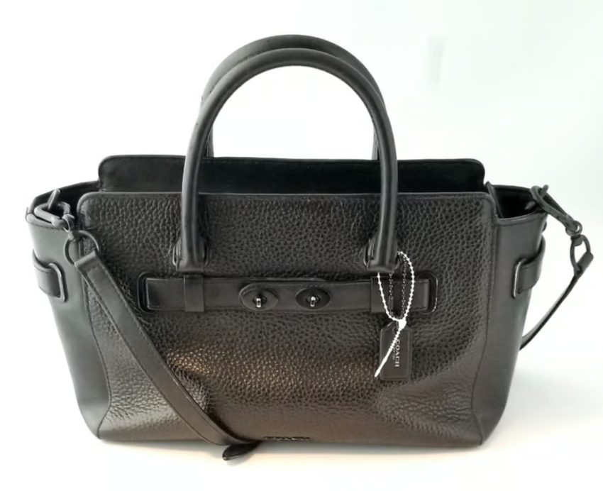 Coach Black Blake Turn Lock Detail Zip Top Tote/Cross Body | eBay