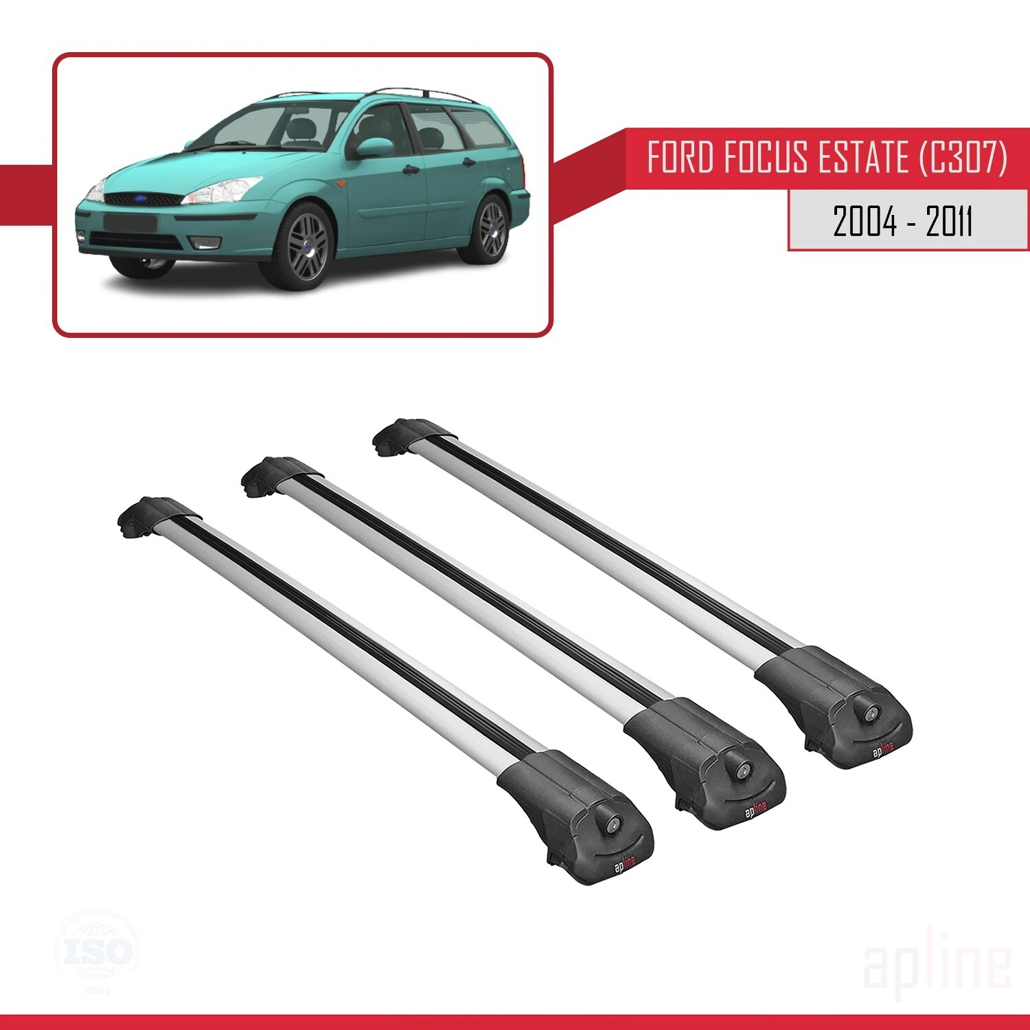 Barres de toit Ford Focus Estate 2004-2011 pour installer un coffre de toit - 4