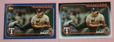 JON GRAY (2) 2024 TOPPS BLUE BORDER & BASE #16 TEXAS RANGERS