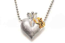 Mini Baby Herz m Frosch u Perle Anhänger ohne Kette Drachenfels Silber D FR 372 
