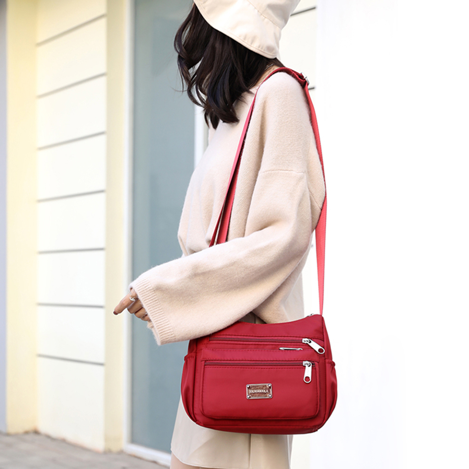 Waterproof Multi Pocket Shoulder Bag Handbag Messenger Bags Cross Body