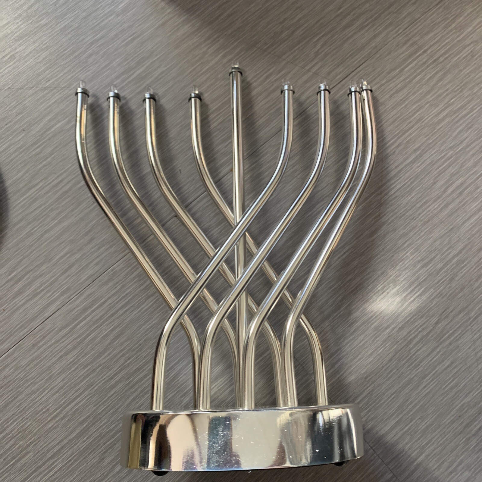 Hanukkah Menorah Silver Contemporary Design, LED Electric Hanukkah