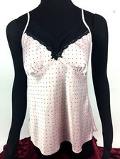 Ambrielle Women’s Sleep Top Racerback Polka Dot Stars Pink/Black Sz XL
