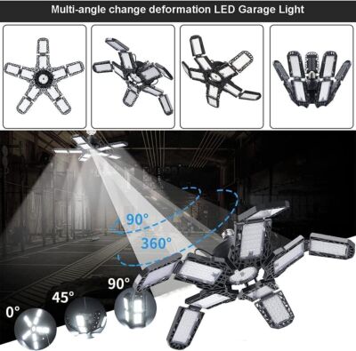 99900000LM LED Garage Light Super Bright Work Shop Ceiling Light Deformable Bulb