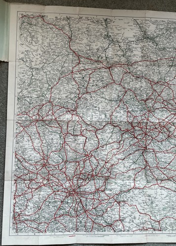 GEORGRAPHIA LARGE SCALE ROAD MAP WEST YORKSHIRE MOUNTED ON CLOTH. 1920'S. - Picture 4 of 7
