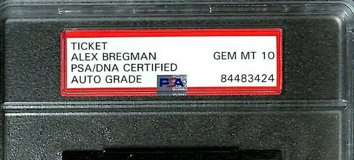 ALEX BREGMAN Signed Auto 1st MLB Hit Full Ticket 7/31/16 Graded PSA/DNA 10 GEM - Image 3 of 4