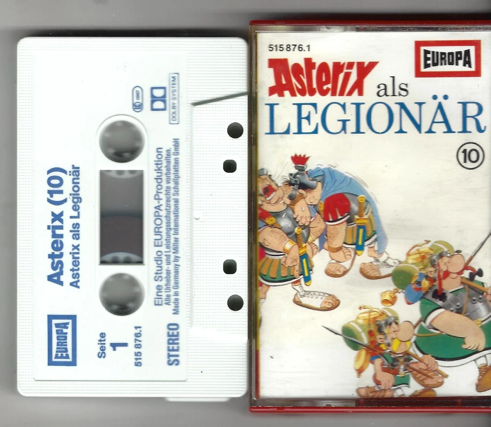 MC Kassette Asterix, Folge 10 als Legionär- blau grau großes Fenster 80iger - Bild 1 von 1