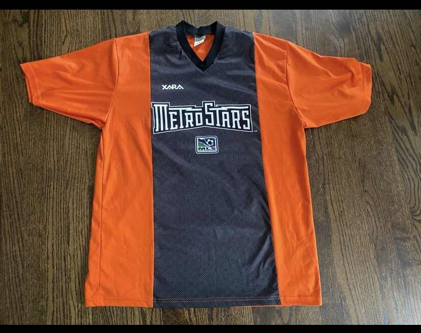 NEW YORK METROSTARS 90s ORIGINAL HOME JERSEY Size XL MLS USA Soccer USMNT Adult