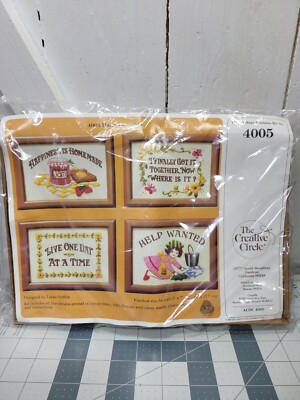 Embroidery The Creative Circle Kit 4005 Daily Thoughts Happy Picture Frames NEW