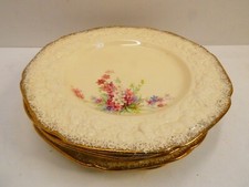 CROWN DUCAL FLORENTINE PICARDY POTTERY CERAMIC SET OF 6 SALAD SIDE PLATES
