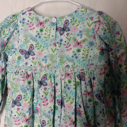Girl's Nightgown, size 5, Handmade by Grandma Jan w/ flower & butterflies - Picture 3 of 5