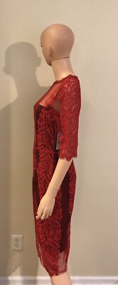 chinese dress ladies Jluxlabel | Red Fairytale Ending Lace Maxi Dress | Size Xs main image 1