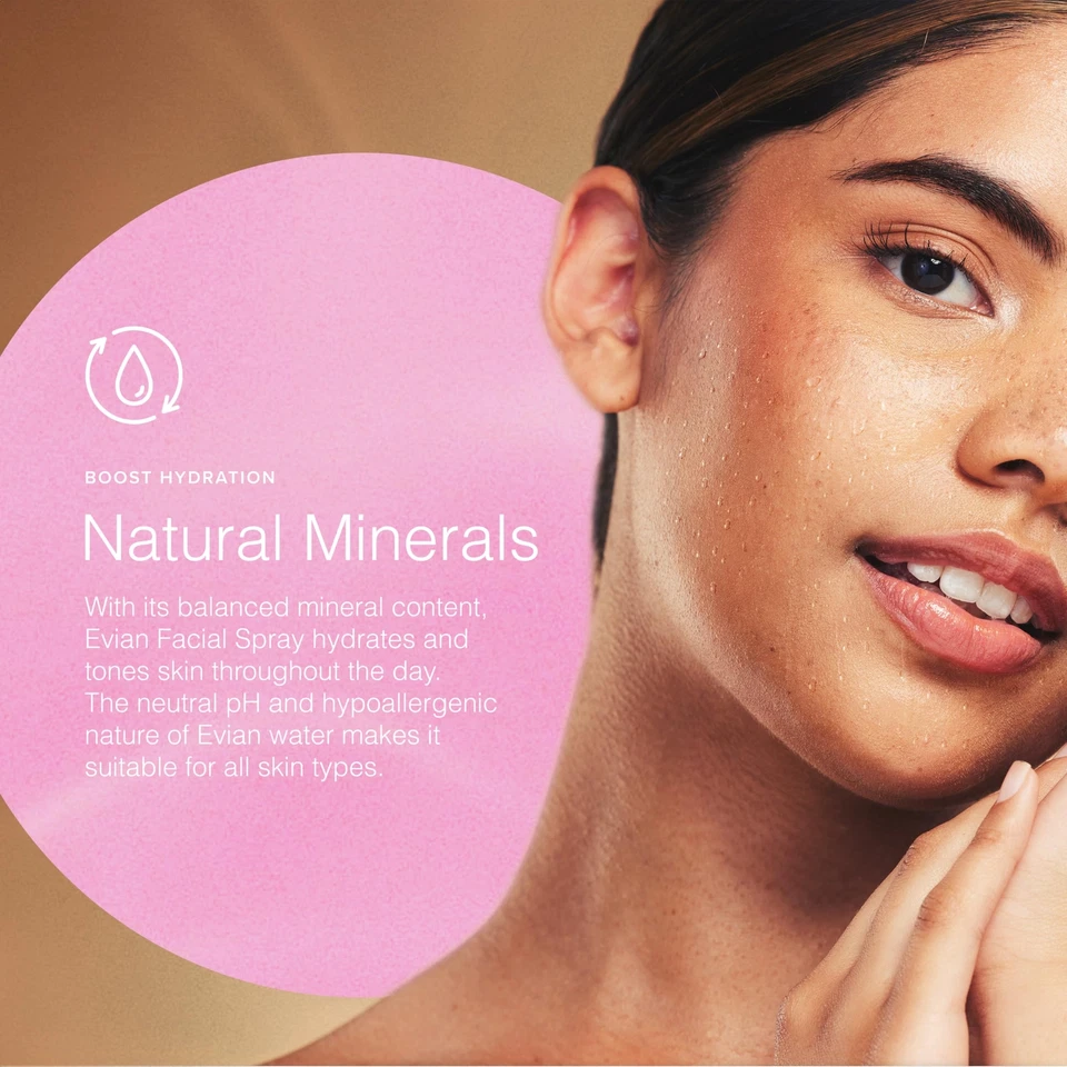 EVIAN FACIAL SPRAY Natural Mineral Water Facial Spray Trio Travel Size 1.7 Ou... - Image 3 of 4