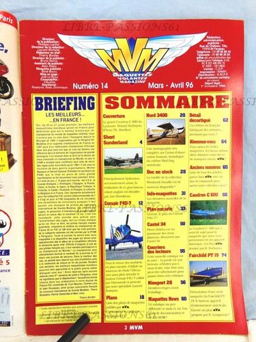 MAGAZINE MVM N°14, MARS/AVRIL 1996, + PLAN ENCARTÉ LE CORSAIR F4-U7 - Imagen 4 de 13