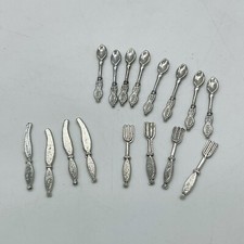 Vintage Doll house Flatware Toy Mini Silverware Plastic tea party