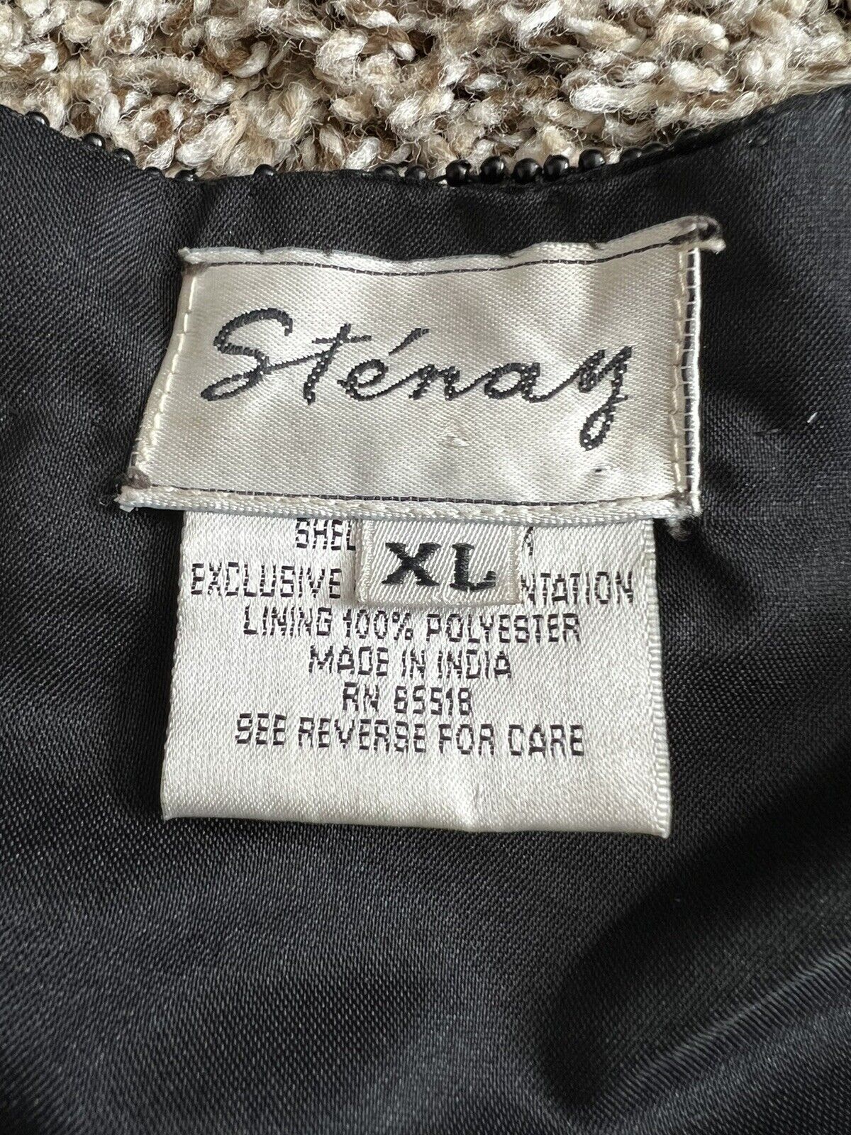 1980’s Sténay Beaded Dress Jacket  Color Black Si… - image 2
