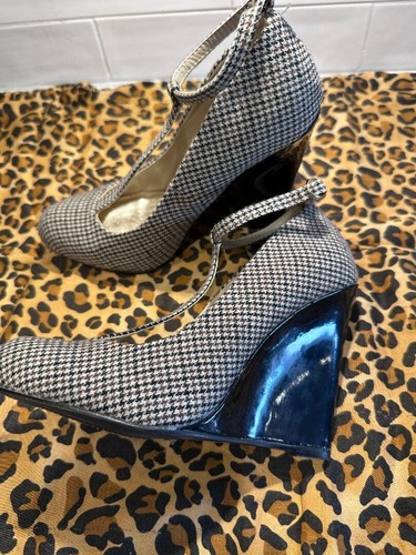 New Bakers fashion plaid wedge pumps cabare size 6.5 - Picture 3 of 4