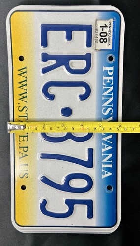 Pennsylvania License Plate Yellow White Blue Fade #ERC-8795 PA Home Decor Craft - Picture 22 of 22
