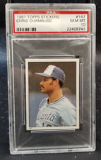 Chris Chambliss #147 1981 Topps PSA 10 Stickers Braves GEM-MT GD