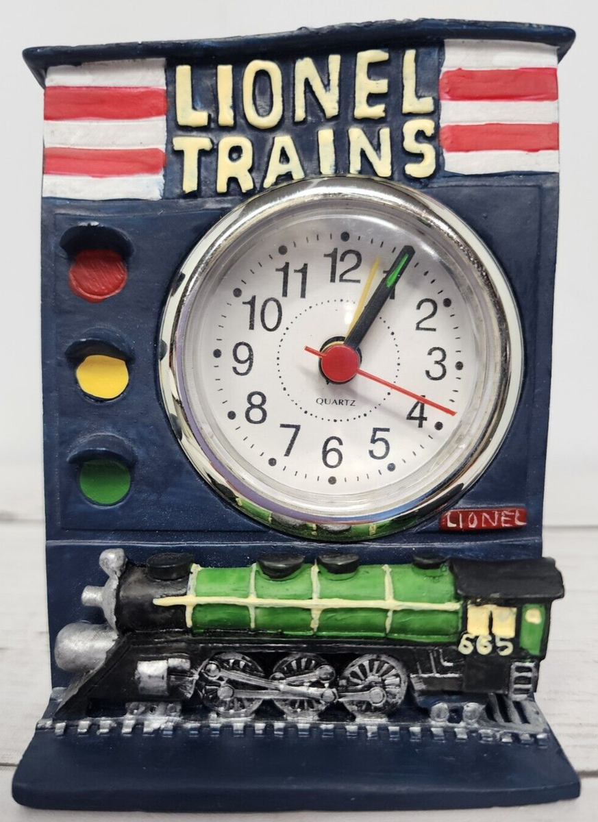 Lionel Trains Locomotive Resin Working Clock & Alarm Clock