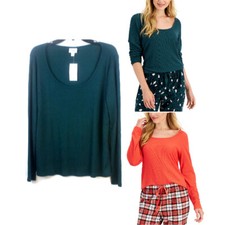 Jenni Womens Waffle Knit long Sleeve Pajama Top Choose Size  Color New