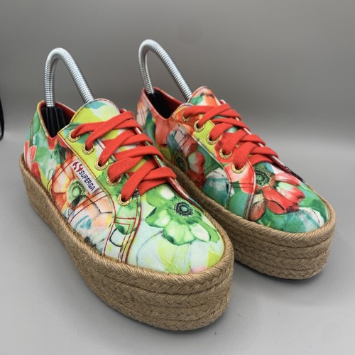 floral platform sneakers