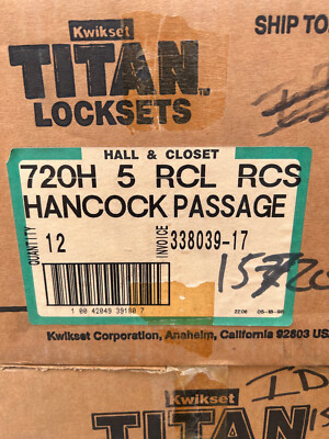 2x Kwikset Titan Hancock Passage Hall Closet Door set knob 720H 5 RCL RCS Ant Br