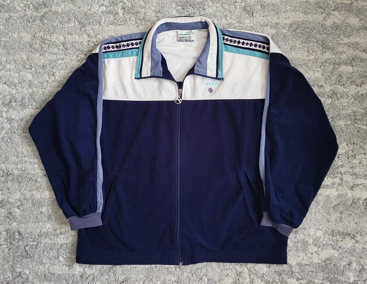 DAVIS CUP DIADORA TRACKSUIT FROM 90s TENNIS OFFICIAL JACKET SIZE L