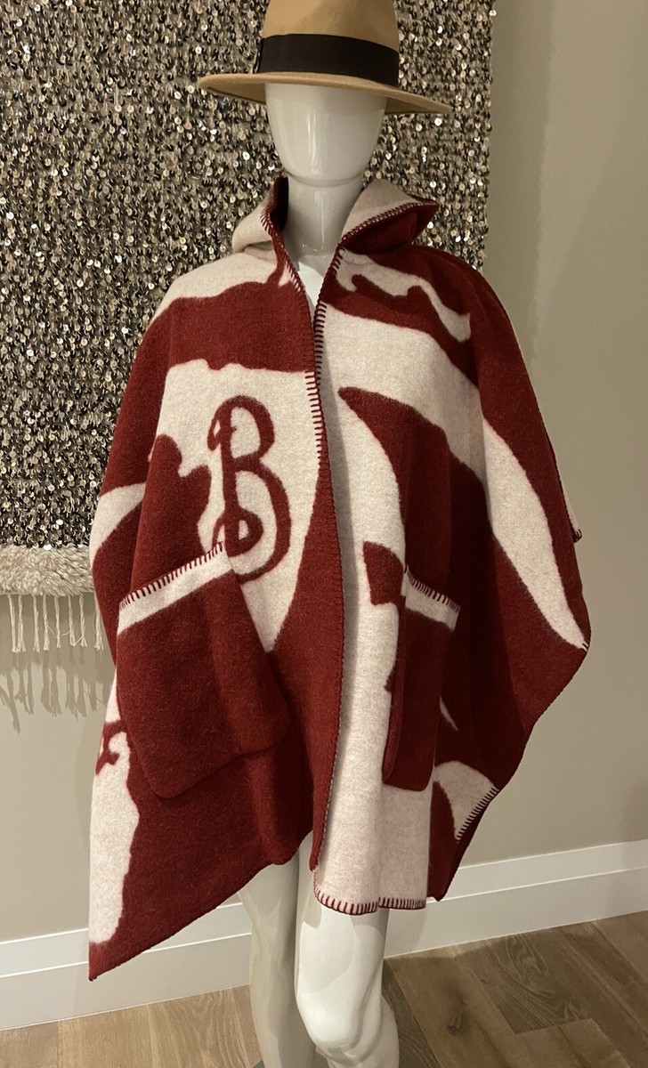 EKD Wool Ripple Color Blanket Cape Coat New