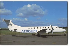 Postcard Airline AEROLIFT Beechcraft 1900C-1 Airliner RP-C314 AUC1.