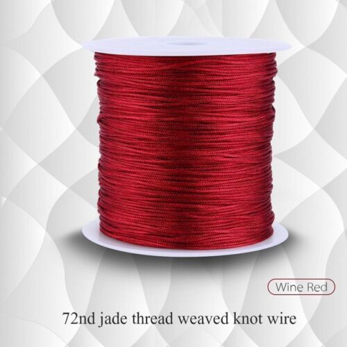 100M X 0.8mm Nylon Chinese Knot Cord Rattail Macrame Thread String Burgundy