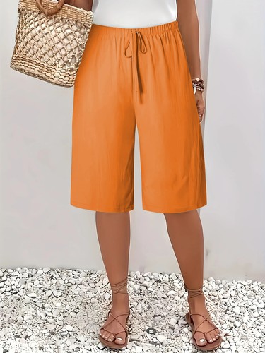 Womens Ladies Trousers Elastic Waist Casual Loose Summer Shorts Pants Size 6-20 - Picture 12 of 43