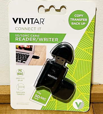 Vivitar Transfer SD/SDHC Card Reader Writer Back Up PC MAC NEW