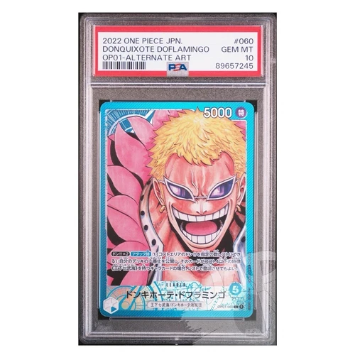 One Piece Card Donquixote Doflamingo OP01-060 Leader Alt. Art JP - PSA 10 GEM MT
