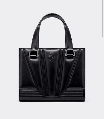 Ferrari Handbag Crossbody Nappa Black leather mini tote bag
