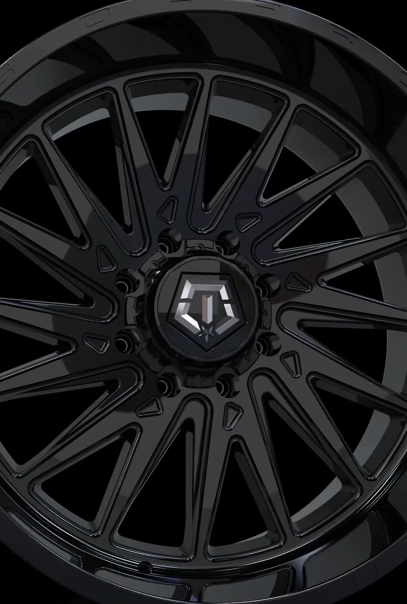 TIS GLOSS BLACK WHEEL TIRE 35 12.50 22 2500 3500 RAM 8X165.1 8 LUG