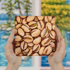 Pistachios Oil Painting Original Realistic Food Art Food Still Life Kitchen Art