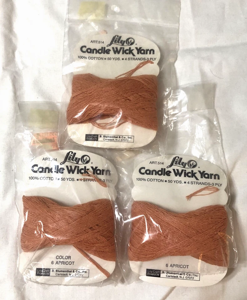 NEW Lily Candlewick Thread Lot 3 Cards Apricot 50 Yds@ Cotton 4 Strand FREE SHIP - Image 4 of 4