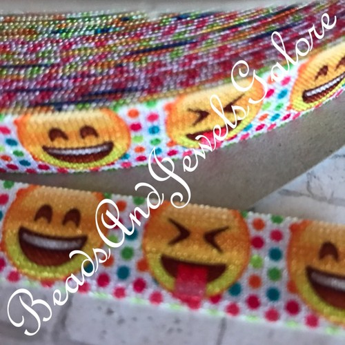 Emoji foe Emoji elastic Emoji hair ties smiley face foe5/8” clearance