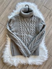 Cozy Gray Cable Knit Turtleneck Sweater Women s Medium New Without Tags