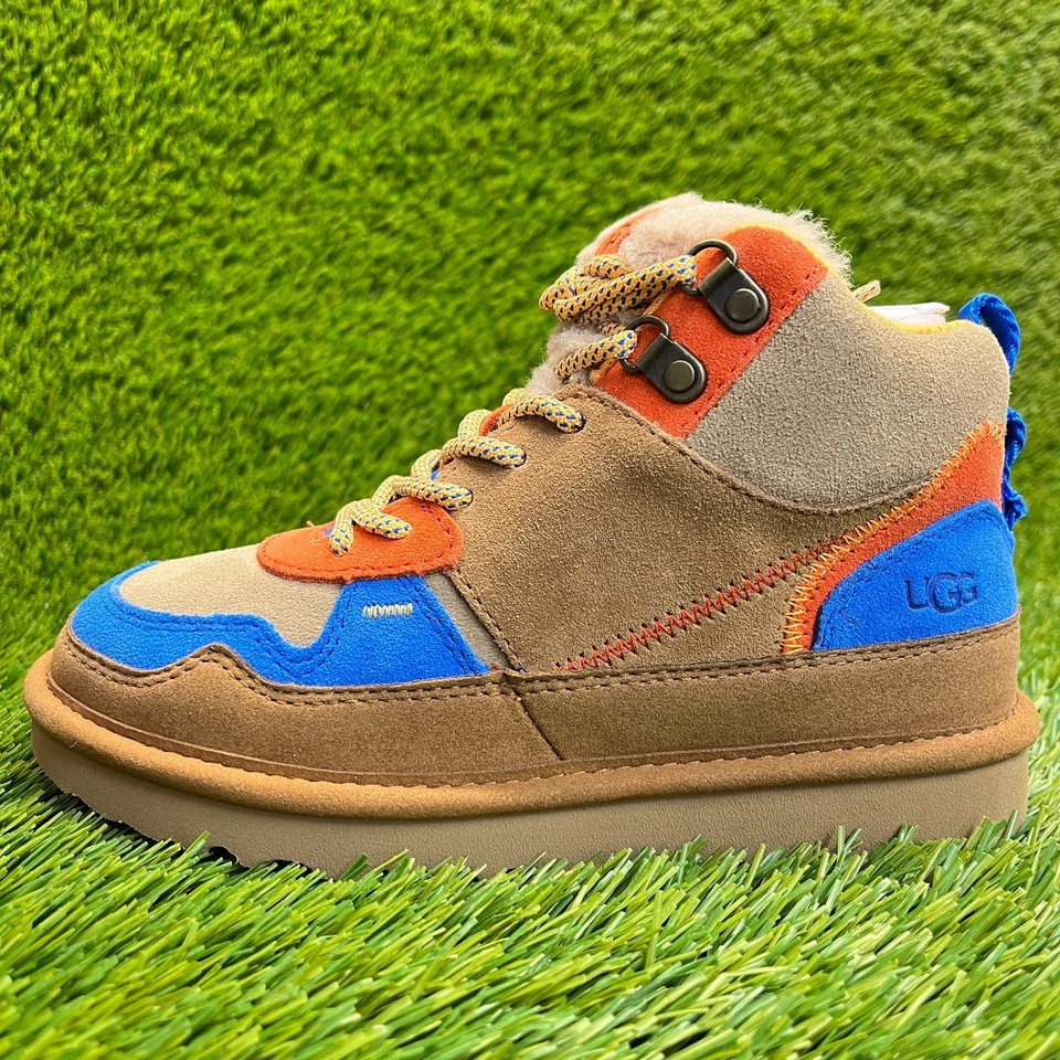 UGG Highland Hi Heritage Niños Talla 1Y Marrón Azul Clásico Botas con Cordones Zapatos Foto 3 de 4