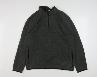 Reebok Herren Grau XL 1/4 Zip Pullover Fleece Sweatshirt