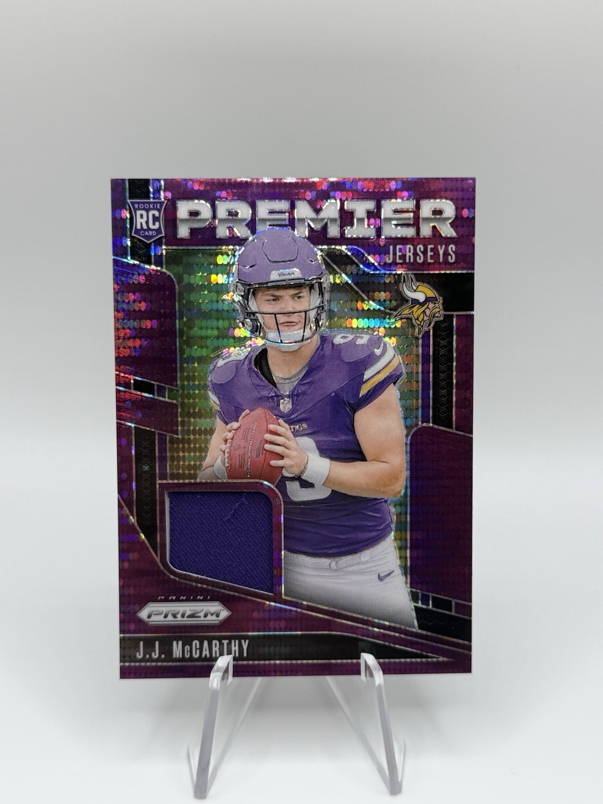 2024 Panini Prizm - JJ McCarthy Premier Jerseys Purple Prizm Patch RC #PJ-JJM