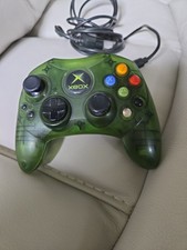 Original Xbox S-Type Controller Wired Translucent Halo Green - Untested