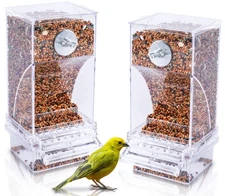 2Pack Automatic Parrot Seed Feeder No Mess Bird Cage Feeders