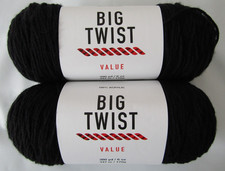 BIG TWIST Value Yarn Black Acrylic Yarn 380 Yards - 6oz. - #4 Worsted - 2 Skeins