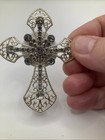 Nice Silvertone Jeweled Christian Cross Air Freshener Vent  Cover — photo 3