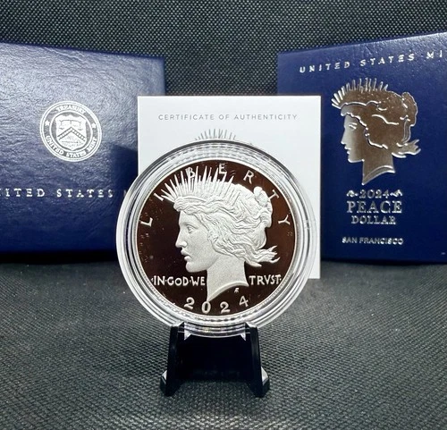 2024-S Proof Peace Dollar with OGP & COA! .999 Silver Peace Dollar