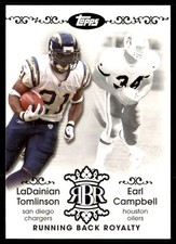 2007 Topps Running Back Royalty LaDainian Tomlinson / Earl Campbell #RBR-TC