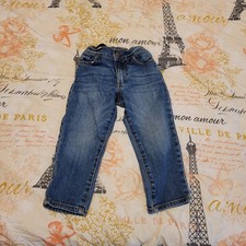 OshKosh B'gosh Toddler Jeans 2T Blue Denim Cotton Straight Button Zip Pockets